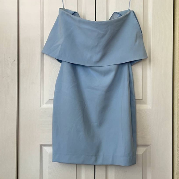 Likely Driggs Light Blue Strapless Ruffle Top Sheath Dress • Size 6 🗣 - Picture 2 of 3
